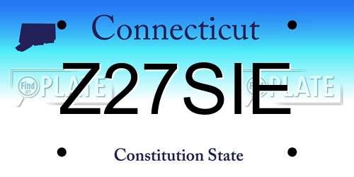 Z27SIE Connecticut License Plate