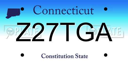 Z27TGA Connecticut License Plate