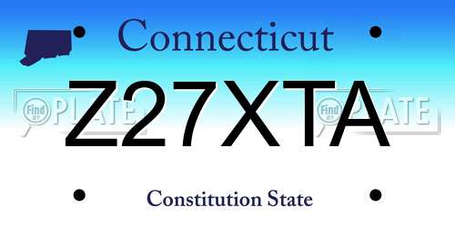 Z27XTA Connecticut License Plate