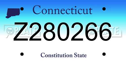 Z280266 Connecticut License Plate