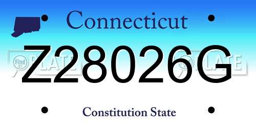 Z28026G Connecticut License Plate