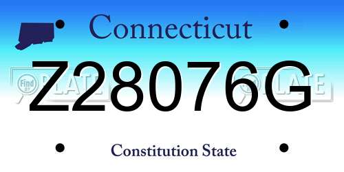 Z28076G Connecticut License Plate