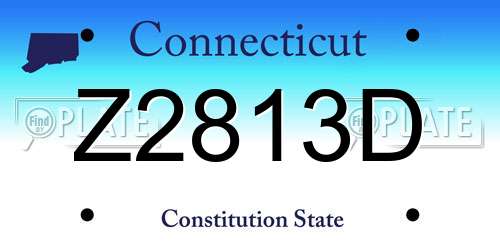 Z2813D Connecticut License Plate