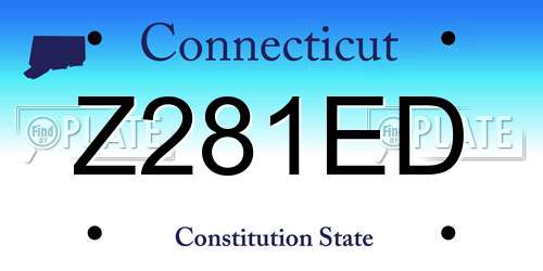 Z281ED Connecticut License Plate