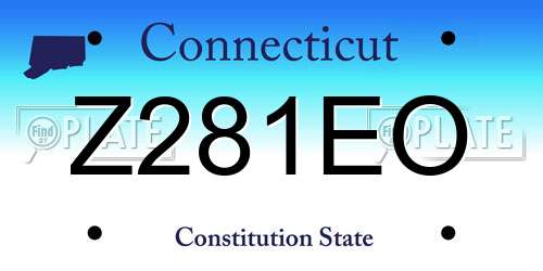 Z281EO Connecticut License Plate