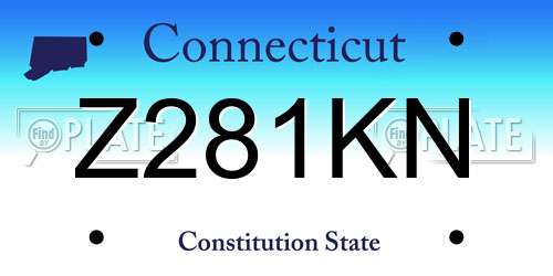 Z281KN Connecticut License Plate