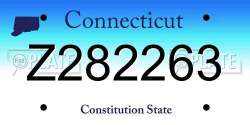 Z282263 Connecticut License Plate