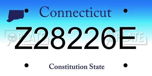 Z28226E Connecticut License Plate