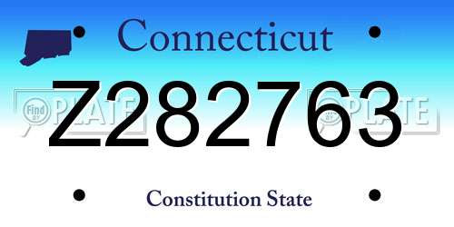 Z282763 Connecticut License Plate