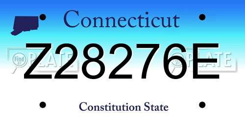 Z28276E Connecticut License Plate