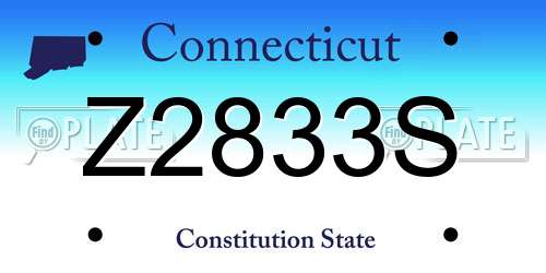 Z2833S Connecticut License Plate