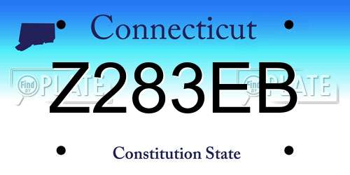 Z283EB Connecticut License Plate
