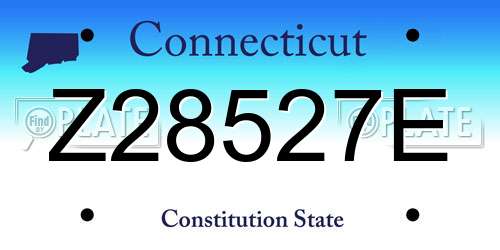 Z28527E Connecticut License Plate