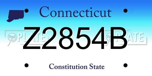 Z2854B Connecticut License Plate