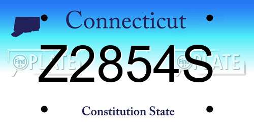 Z2854S Connecticut License Plate