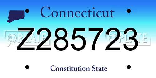 Z285723 Connecticut License Plate