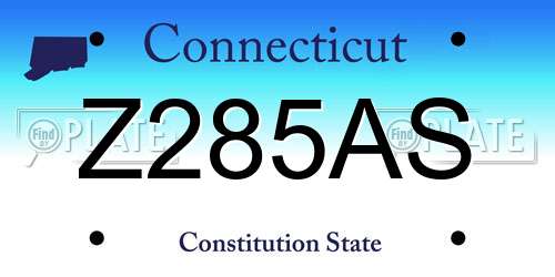 Z285AS Connecticut License Plate
