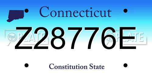 Z28776E Connecticut License Plate