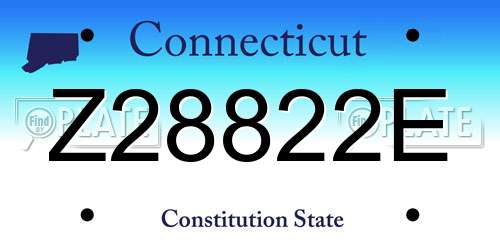 Z28822E Connecticut License Plate