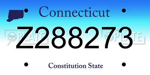 Z288273 Connecticut License Plate