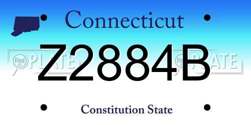 Z2884B Connecticut License Plate