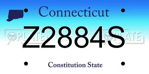 Z2884S Connecticut License Plate
