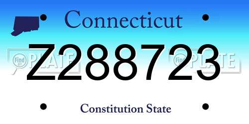 Z288723 Connecticut License Plate