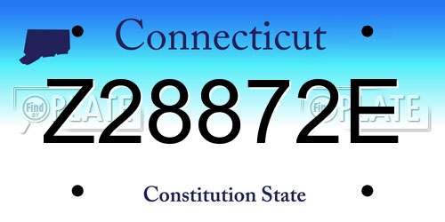 Z28872E Connecticut License Plate