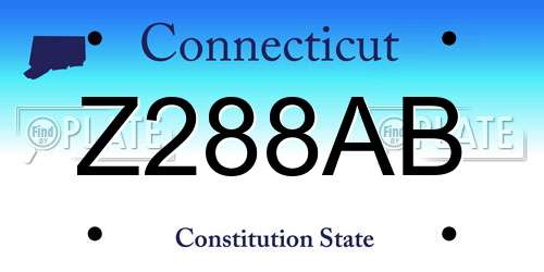 Z288AB Connecticut License Plate
