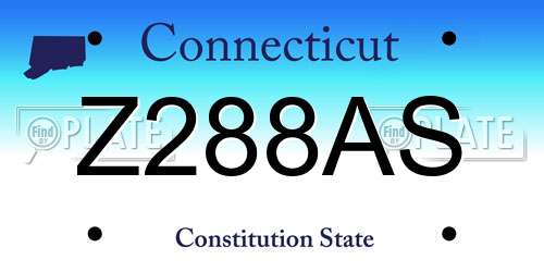 Z288AS Connecticut License Plate