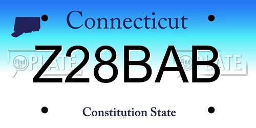 Z28BAB Connecticut License Plate
