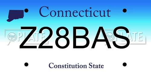 Z28BAS Connecticut License Plate