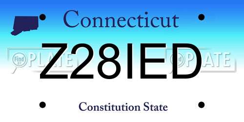 Z28IED Connecticut License Plate