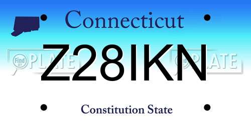 Z28IKN Connecticut License Plate