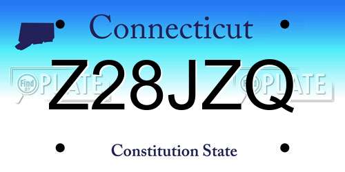 Z28JZQ Connecticut License Plate
