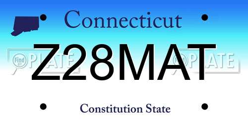 Z28MAT Connecticut License Plate