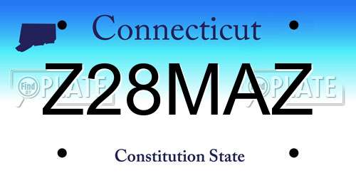 Z28MAZ Connecticut License Plate