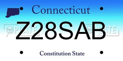Z28SAB Connecticut License Plate