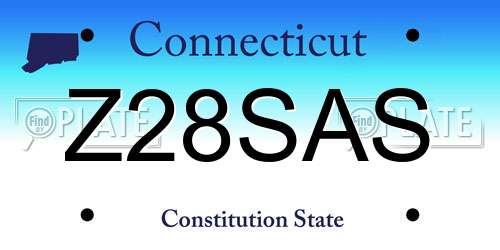 Z28SAS Connecticut License Plate