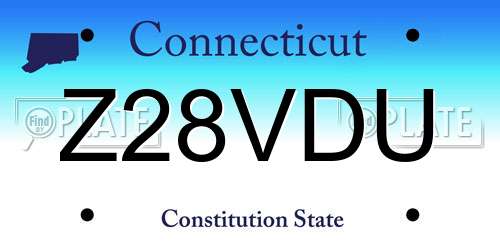 Z28VDU Connecticut License Plate