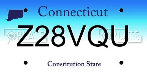 Z28VQU Connecticut License Plate