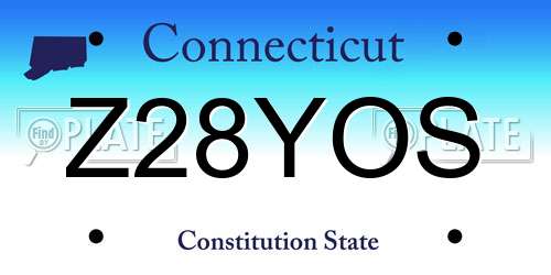Z28YOS Connecticut License Plate