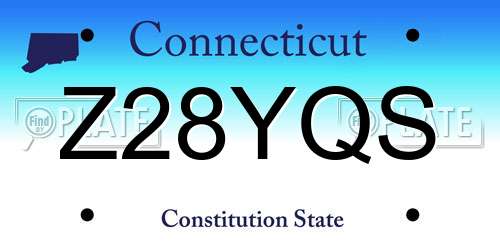Z28YQS Connecticut License Plate