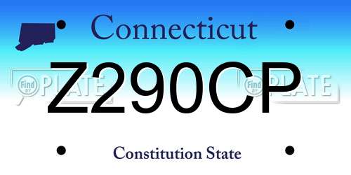 Z290CP Connecticut License Plate