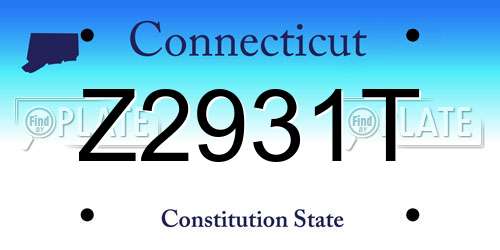 Z2931T Connecticut License Plate