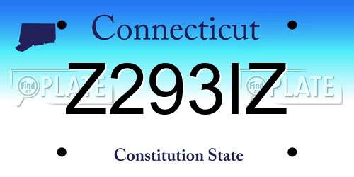 Z293IZ Connecticut License Plate