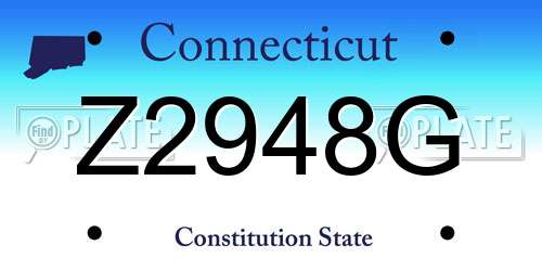 Z2948G Connecticut License Plate
