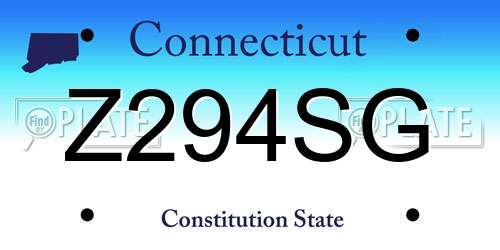 Z294SG Connecticut License Plate