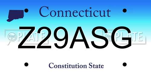 Z29ASG Connecticut License Plate