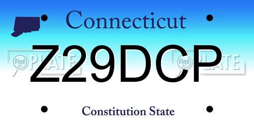 Z29DCP Connecticut License Plate